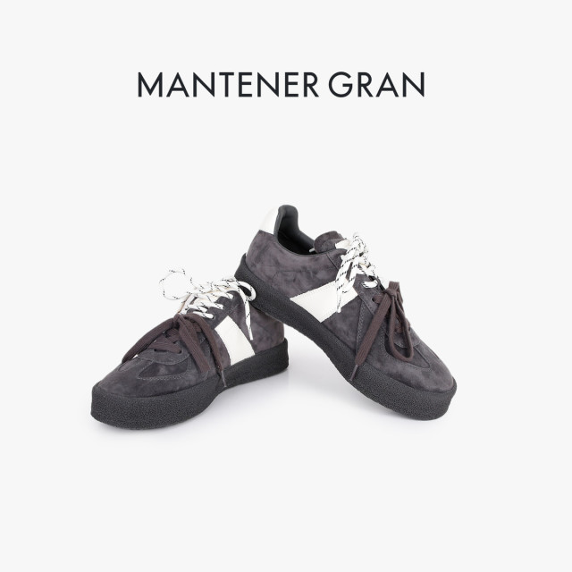 13140481.MG.休闲鞋Mantener Gran厚底德训鞋女秋冬拼色系带运动休闲鞋女款百搭轻便绒面板鞋女鞋