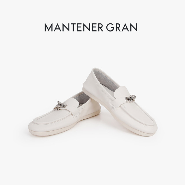 13142128.MG.乐福鞋Mantener Gran秋款复古KD扣乐福鞋舒适浅口平跟鞋简约通勤鞋乐福鞋女鞋单鞋