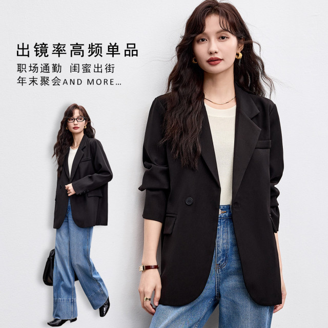 13222245.通勤时尚休闲西服女2026春秋宽松上衣高级感百搭舒适西装外套