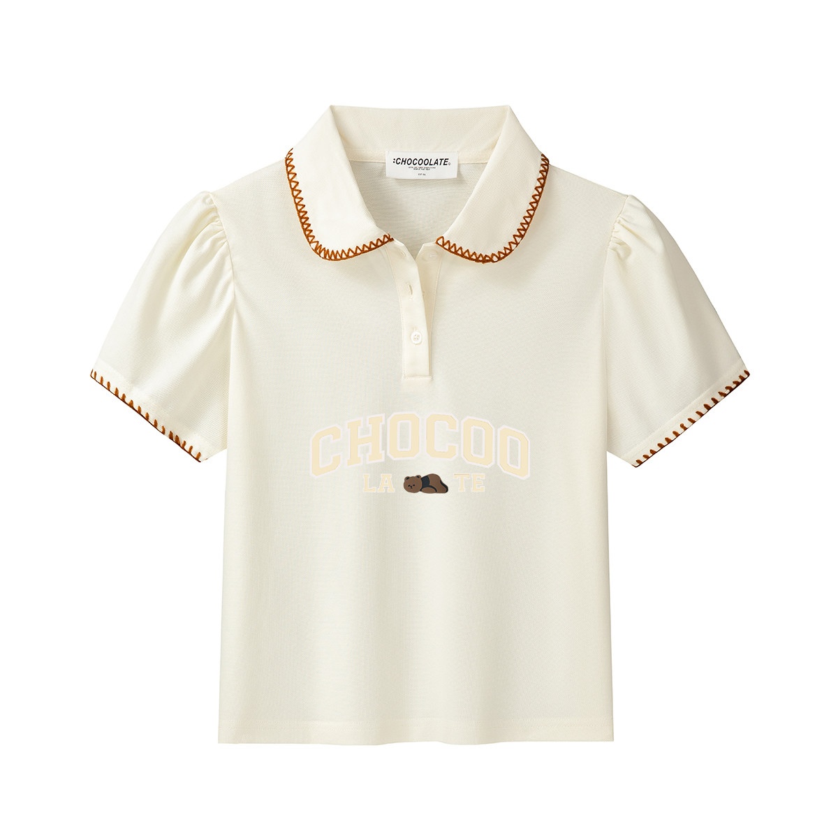 13714128.CHOCOOLATE学院风减龄翻领短袖t恤夏季少女polo衫