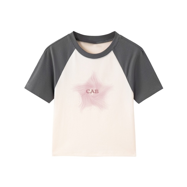 13714517.it ccaabb简约通勤t恤女夏季薄款小众设计星星印花短袖