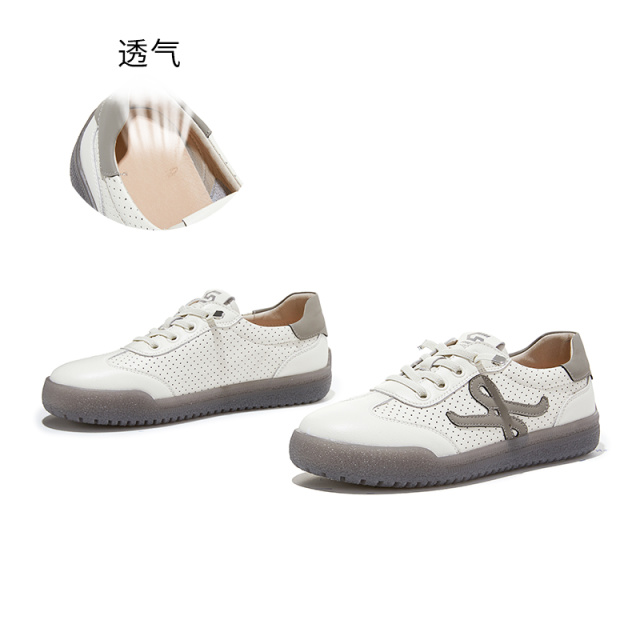 13145420.墨斯本真皮小白鞋女新款舒适休闲板鞋厚底增高运动鞋百搭女鞋潮女款12570