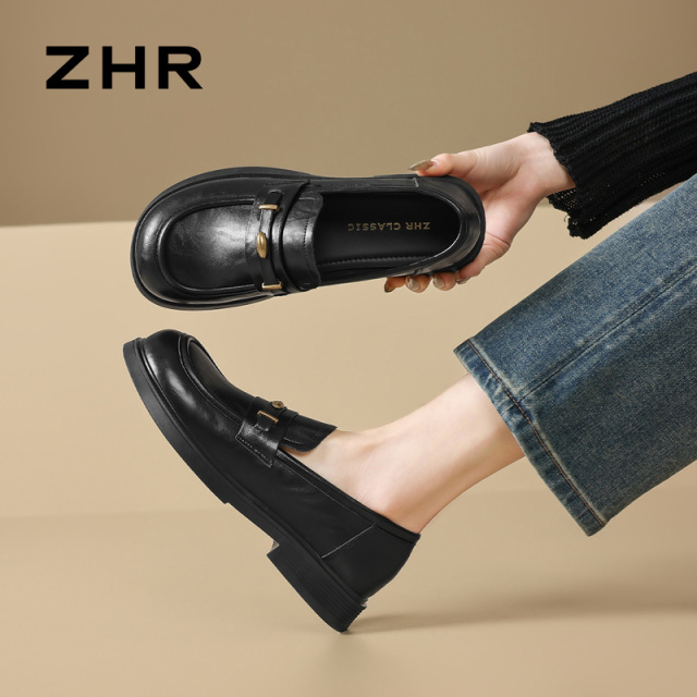 13145329.【ZHR则则】乐福鞋圆头套脚平底女鞋[PU]