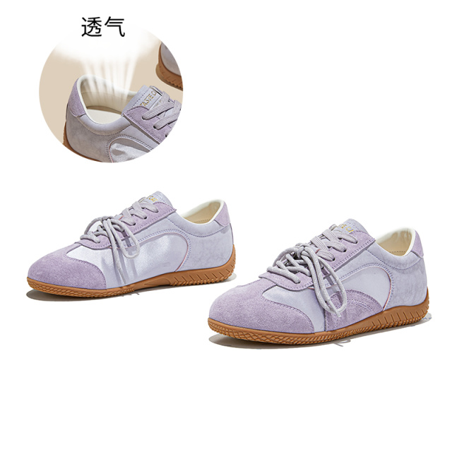 13145424.墨斯本真皮德训鞋女新款百搭鸳鸯鞋带阿甘鞋运动休闲鞋增高女鞋女款12593