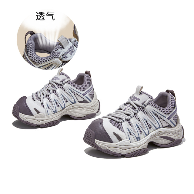 13145414.墨斯本吸膜底老爹鞋女款潮酷新款百搭厚底运动鞋女休闲增高女鞋女款12576