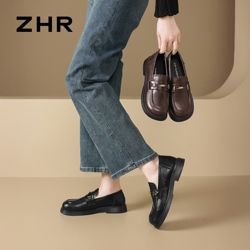 13145329.【ZHR则则】乐福鞋圆头套脚平底女鞋[PU]