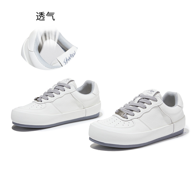 13145422.墨斯本真皮小白鞋女新款厚底增高女鞋休闲百搭鞋子女设计感小众女款12583