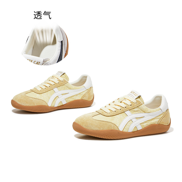 13145413.墨斯本真皮德训鞋新款百搭平底女式运动单鞋舒适系带休闲鞋女鞋女款12587
