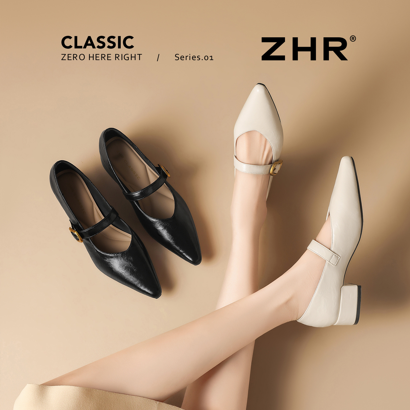13145253.【ZHR则则】玛丽珍鞋尖头套脚粗跟女鞋[PU]