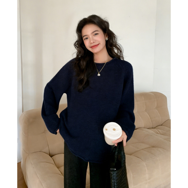 13145075.孕妇上衣慵懒风毛衣时尚百搭打底衫秋冬内搭宽松遮肚外穿孕妇装
