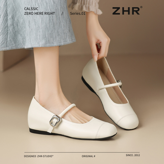 13146434.【ZHR则则】玛丽珍鞋方头套脚平底女鞋[超纤+牛剖层移膜革]