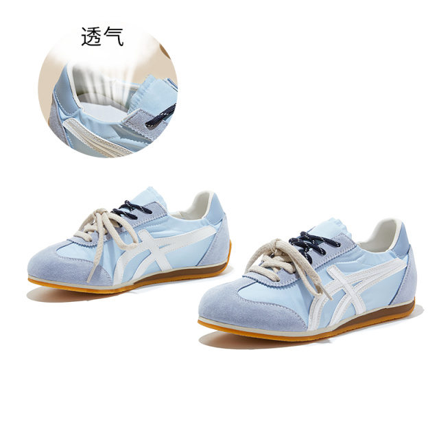 13147957.墨斯本真皮德训鞋女新款平底运动鞋女款休闲百搭阿甘鞋拼色女鞋12679