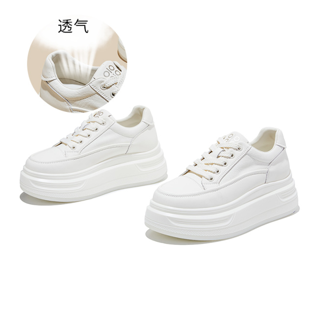 13147965.墨斯本吸膜底小白鞋女新款休闲厚底增高松糕鞋运动百搭舒适女鞋12598