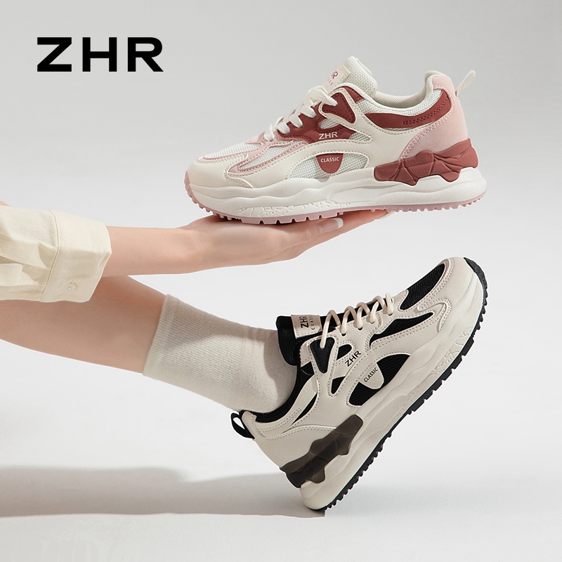 13148804.【ZHR则则】阿甘鞋圆头系带厚底女鞋[PU+网布]