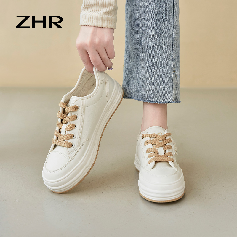 13148863.【ZHR则则】小白鞋圆头系带厚底女鞋[超纤]