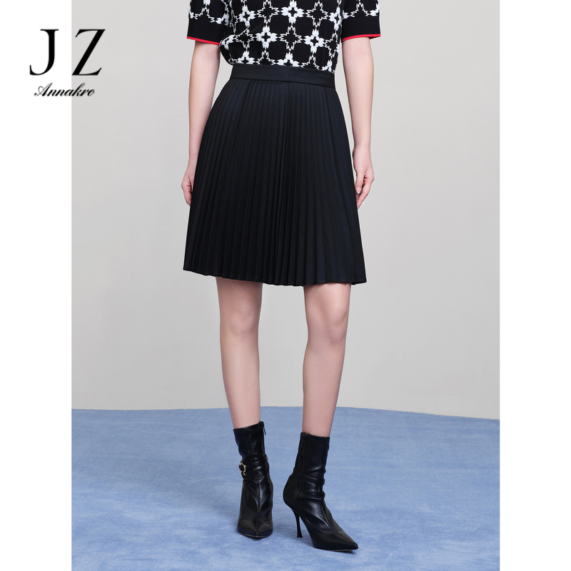 13148915.商场同款JZ玖姿百褶半身裙女装春季新款A字裙子JWDC20204