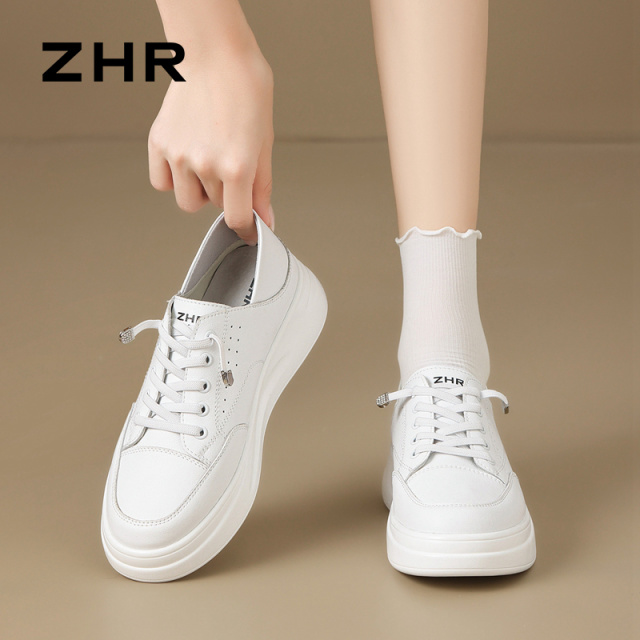 13148855.【ZHR则则】小白鞋圆头松紧带厚底女鞋[超纤]