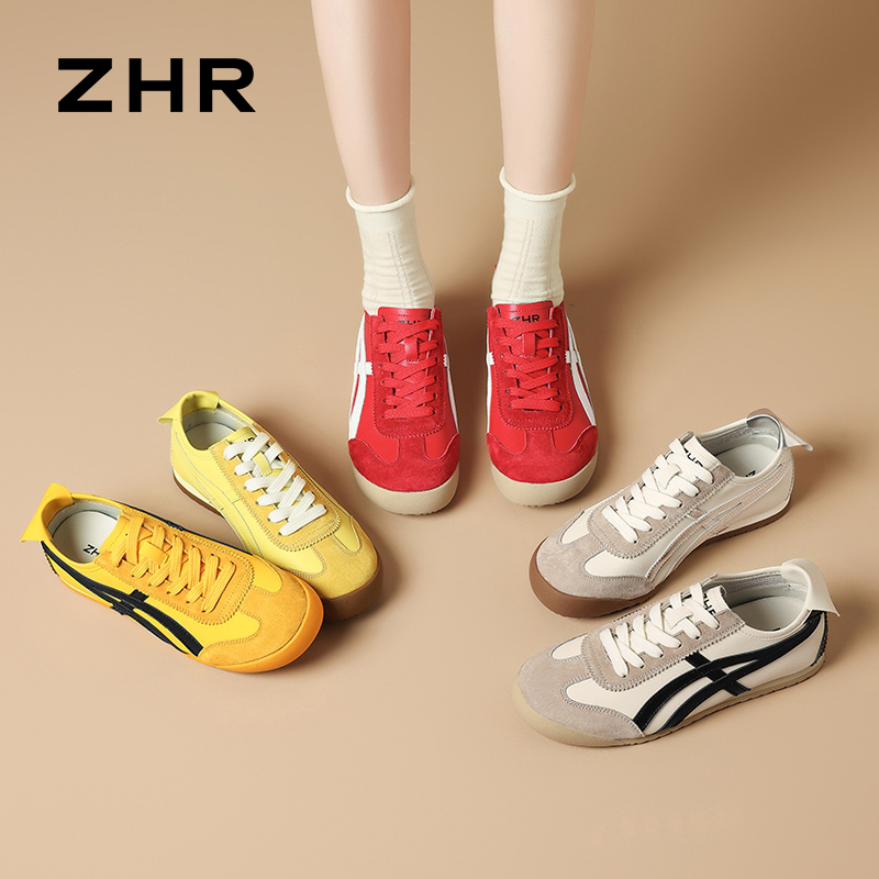 13148820.【ZHR则则】德训鞋圆头系带平底女鞋[超纤+头层猪皮]