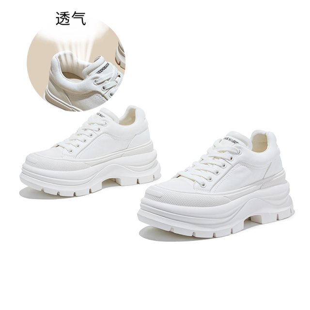 13147968.墨斯本头层牛皮小白鞋新款厚底增高鞋百搭运动休闲鞋不累脚女鞋12626