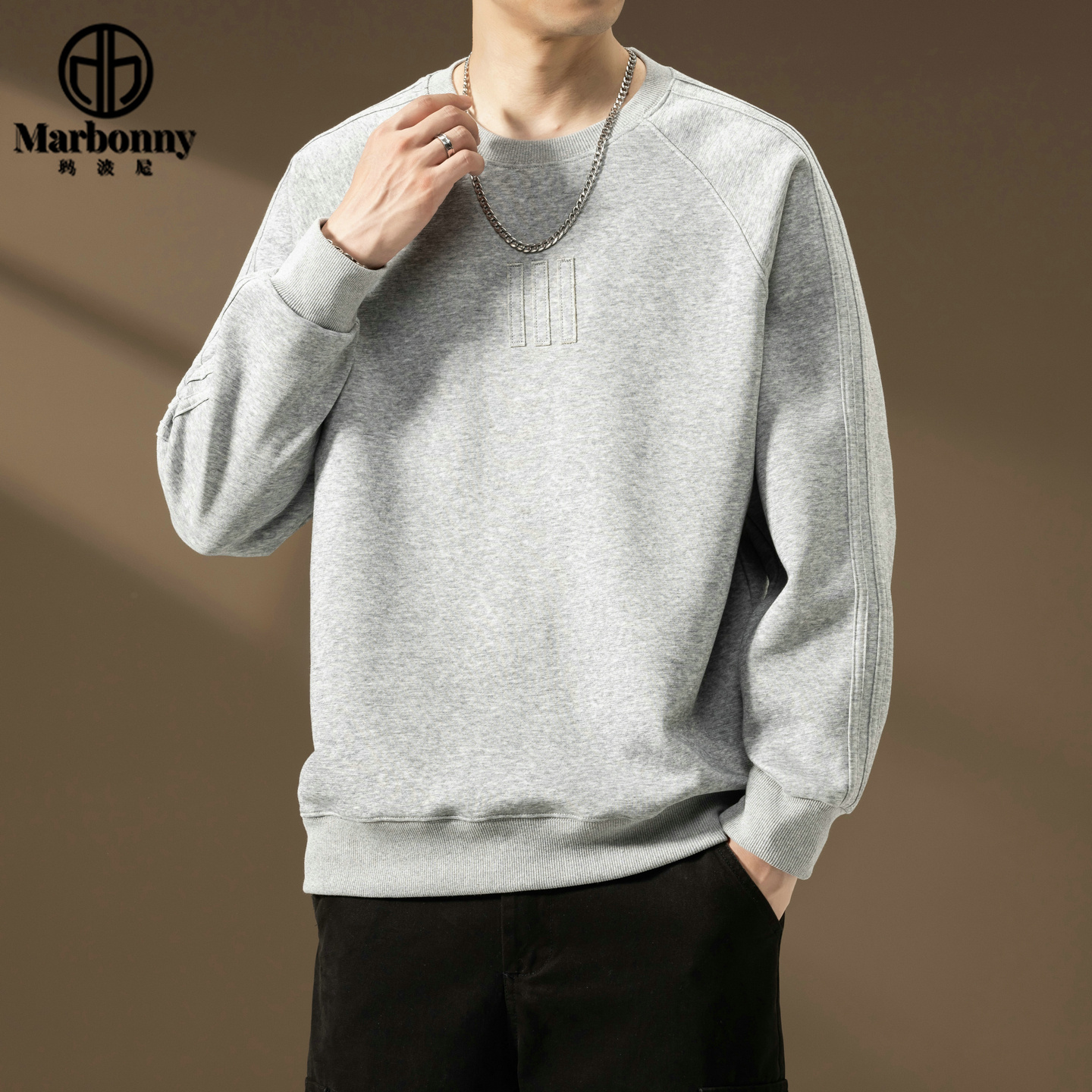 13148207.【潮流】休闲男士时尚春季新款套头卫衣