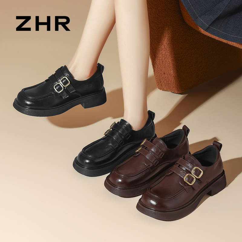 13148865.【ZHR则则】深口单鞋圆头套脚厚底女鞋[PU]