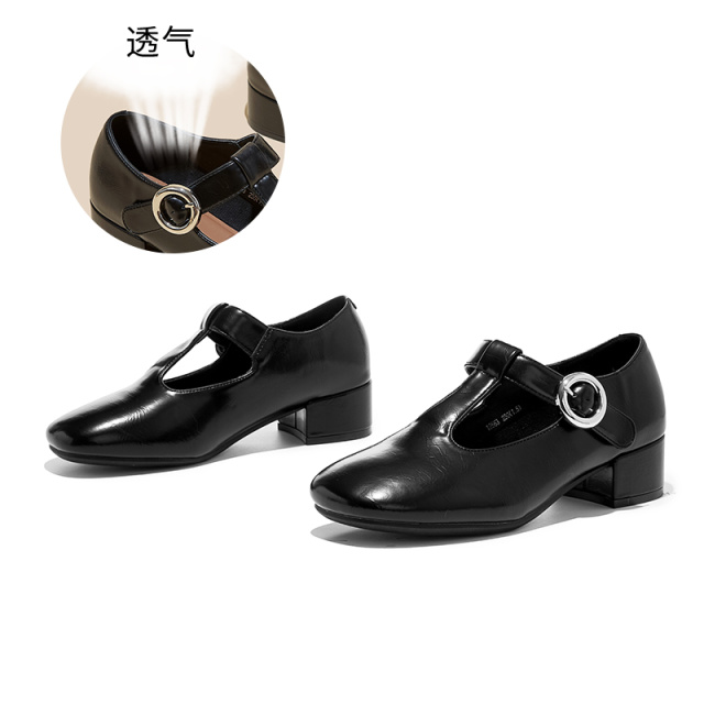 13147961.墨斯本头层羊皮鞋垫玛丽珍鞋女新款丁字带扣浅口单鞋女百搭女鞋12563