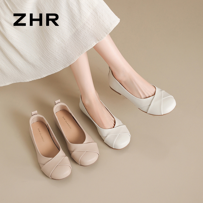 13151259.【ZHR则则】浅口圆头套脚平底女鞋[超纤]