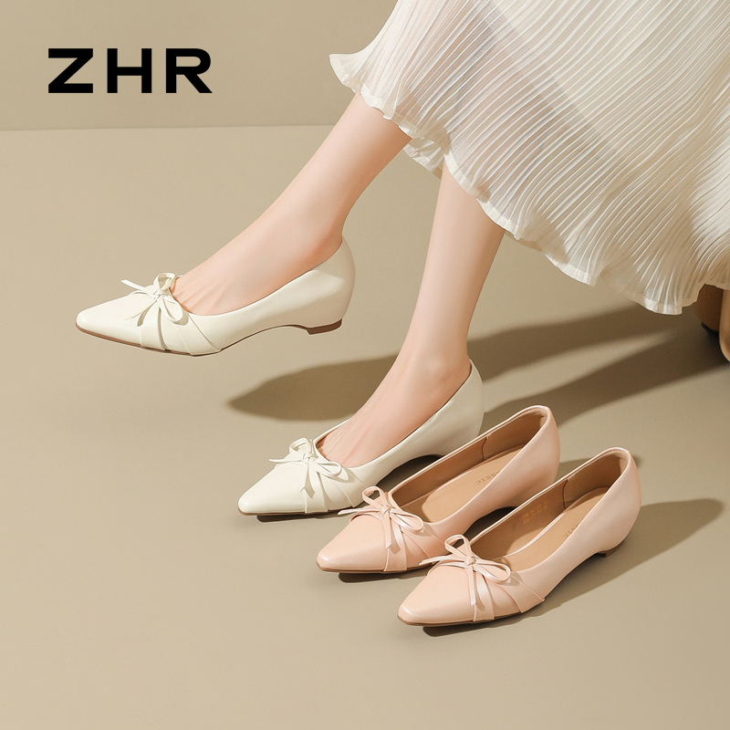 13151238.【ZHR则则】浅口尖头套脚平底女鞋[PU]