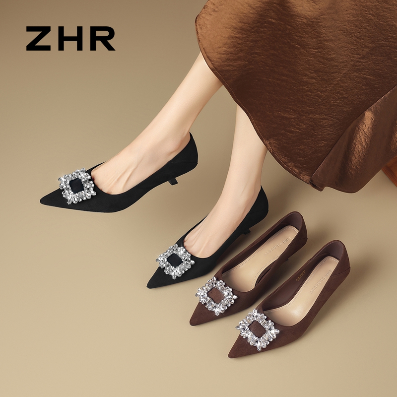 13151248.【ZHR则则】高跟鞋尖头套脚细跟女鞋[羊京绒]
