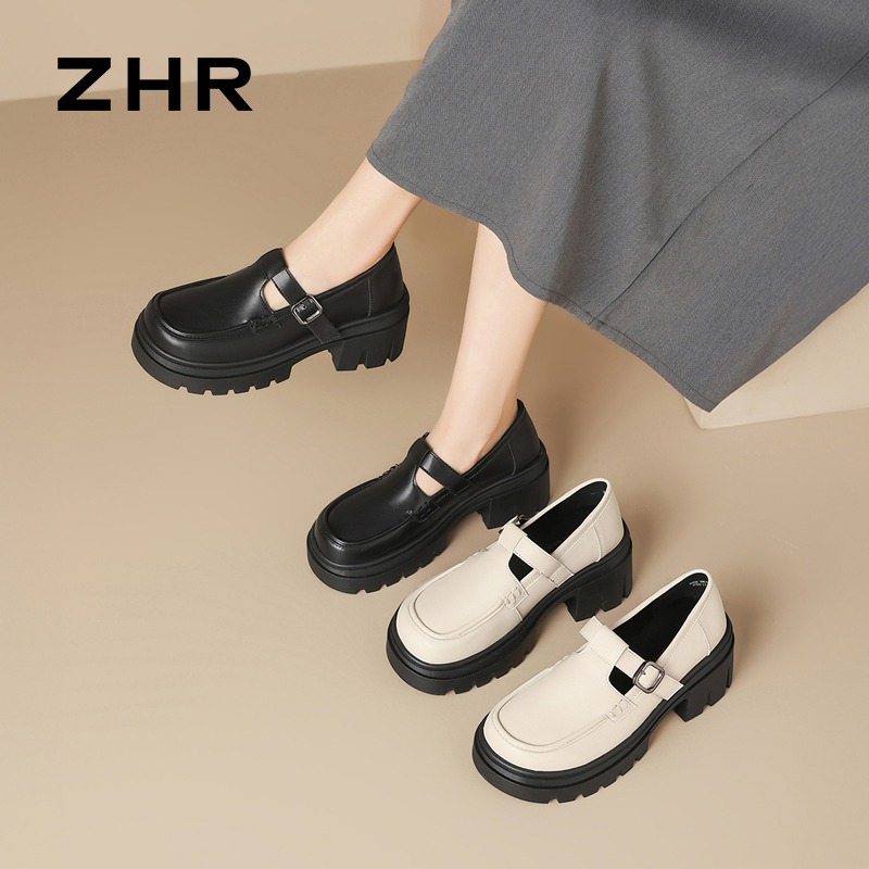 13151304.【ZHR则则】JK鞋圆头魔术贴厚底女鞋[超纤]