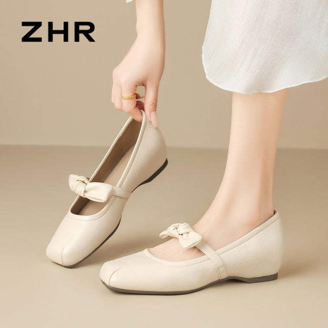 13151324.【ZHR则则】玛丽珍鞋方头套脚平底女鞋[PU]
