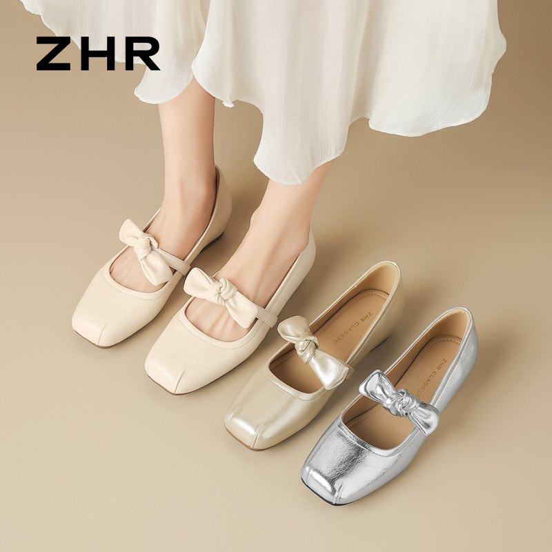 13151324.【ZHR则则】玛丽珍鞋方头套脚平底女鞋[PU]