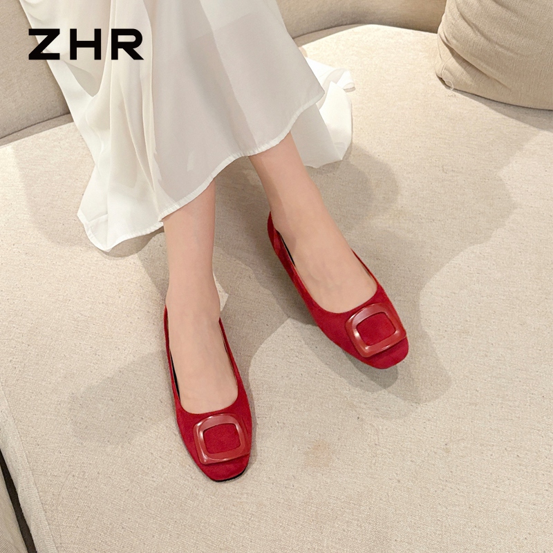 13151313.【ZHR则则】浅口方头套脚平底女鞋[羊京绒]