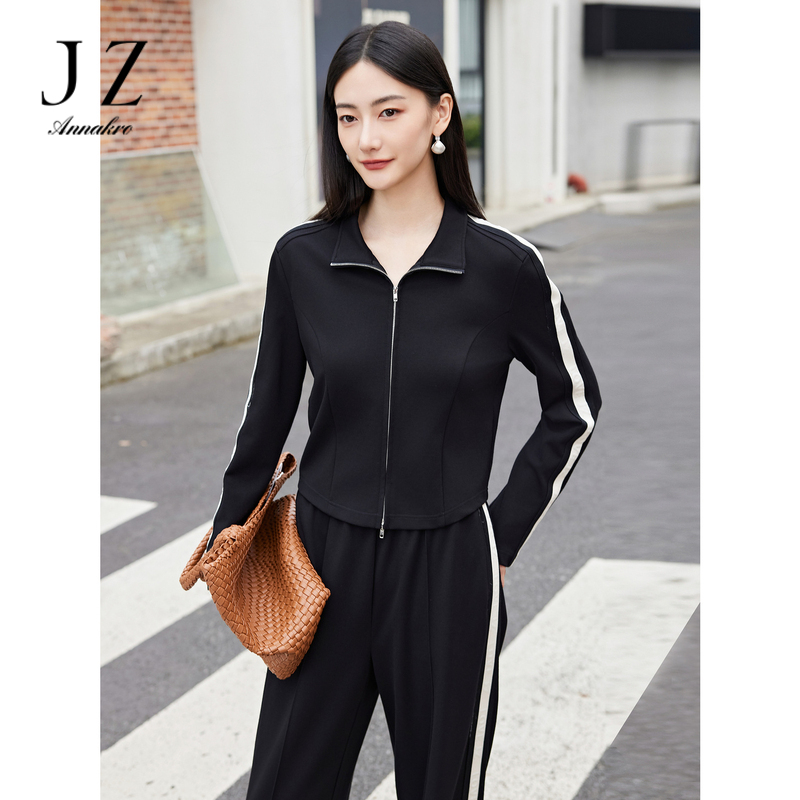 13156058.商场同款JZ玖姿轻运动都市修身拉链外套女秋季新款JWEQ40505