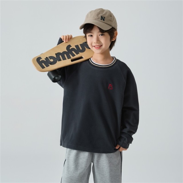 13692206.海妈家男童圆领卫衣春装儿童休闲打底衫2026新款男孩春秋上衣童装