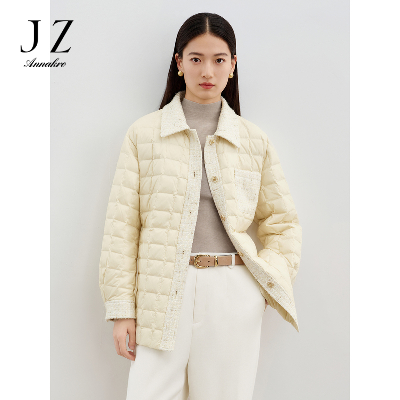 13156029.【轻O₂系列】玖姿安娜蔻香风异材质腰带羽绒服女春季新款