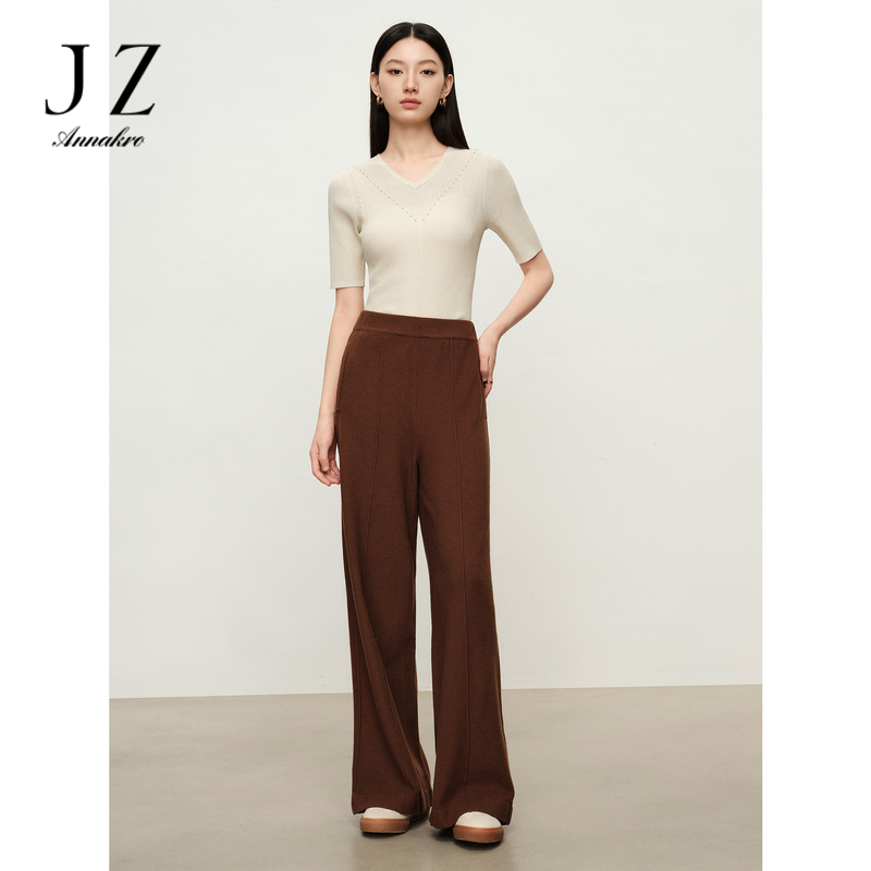 13156286.商场同款JZ玖姿简约通勤风垂坠休闲阔腿裤女春秋新款JWDC11022