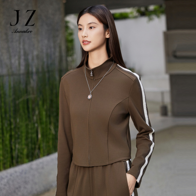 13156058.商场同款JZ玖姿轻运动都市修身拉链外套女秋季新款JWEQ40505
