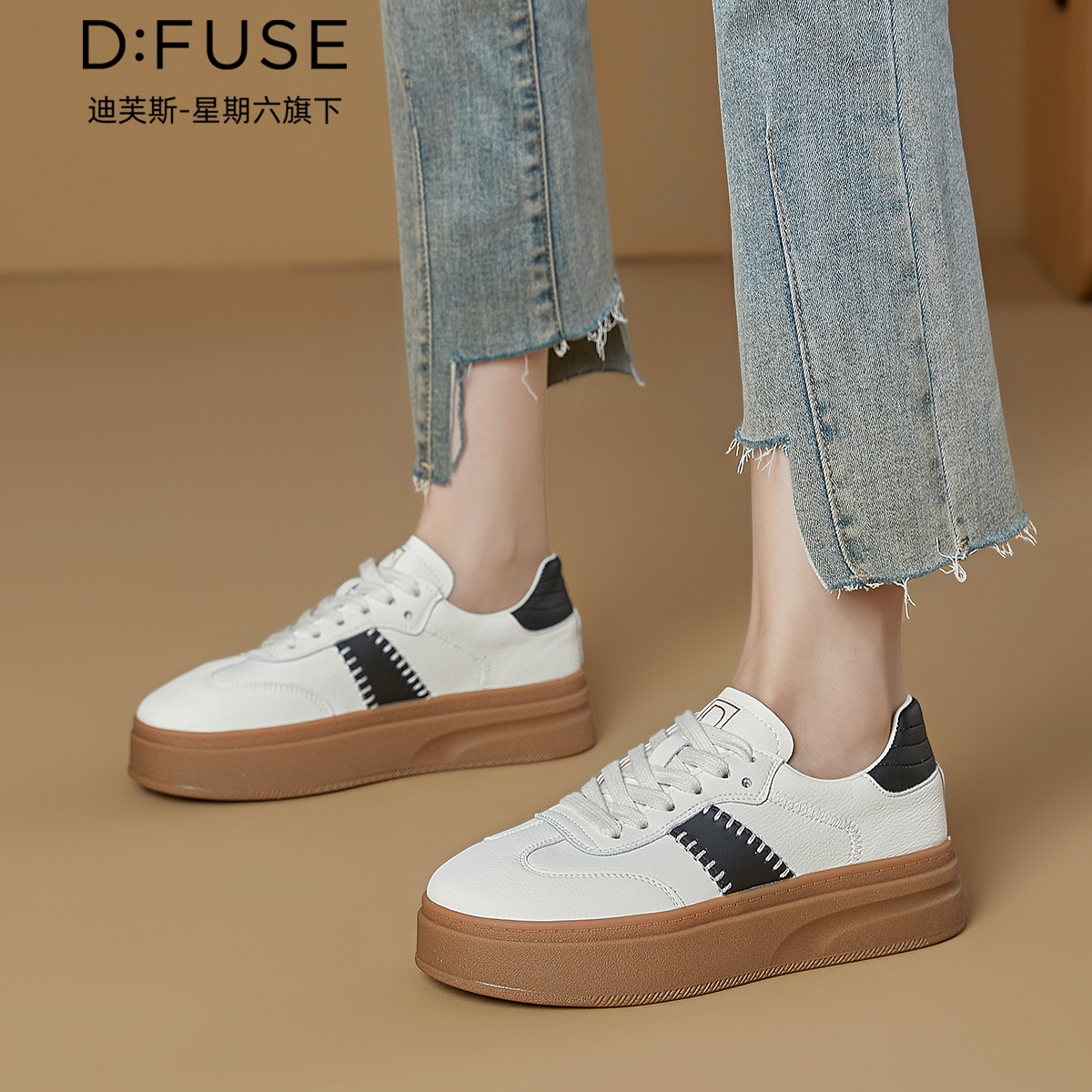 13157756.墨斯本D:Fuse/迪芙斯新款舒适增高休闲百搭时尚潮流女鞋星期六集团DFE111232I