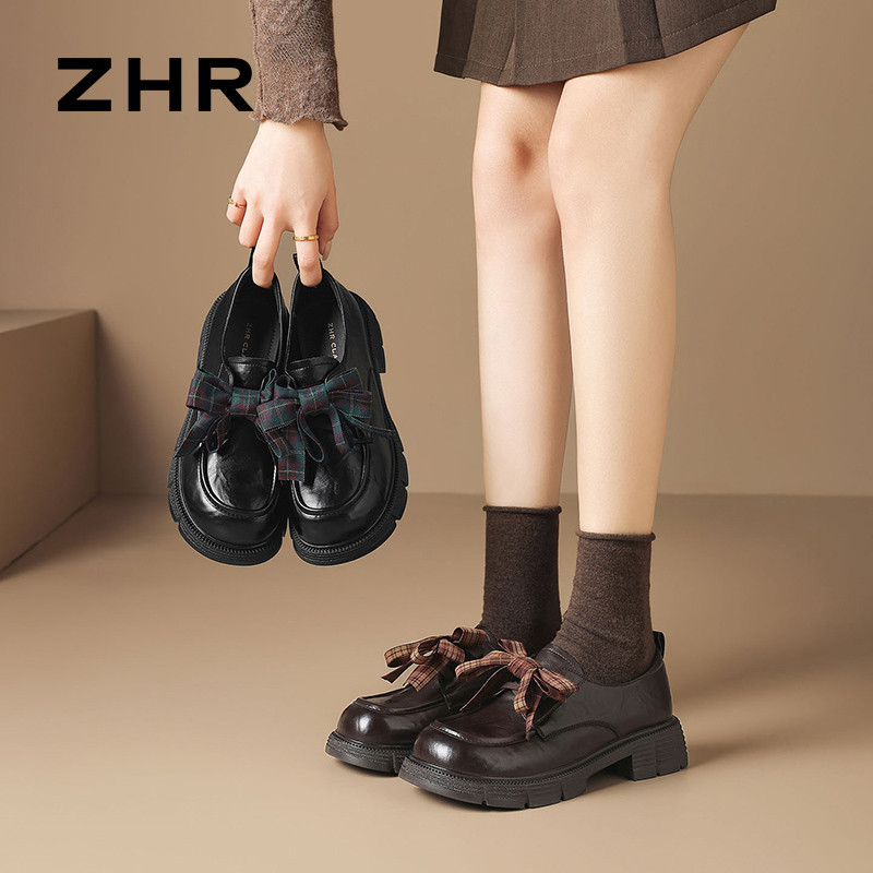 13161545.【ZHR则则】深口单鞋圆头套脚厚底女鞋[PU]