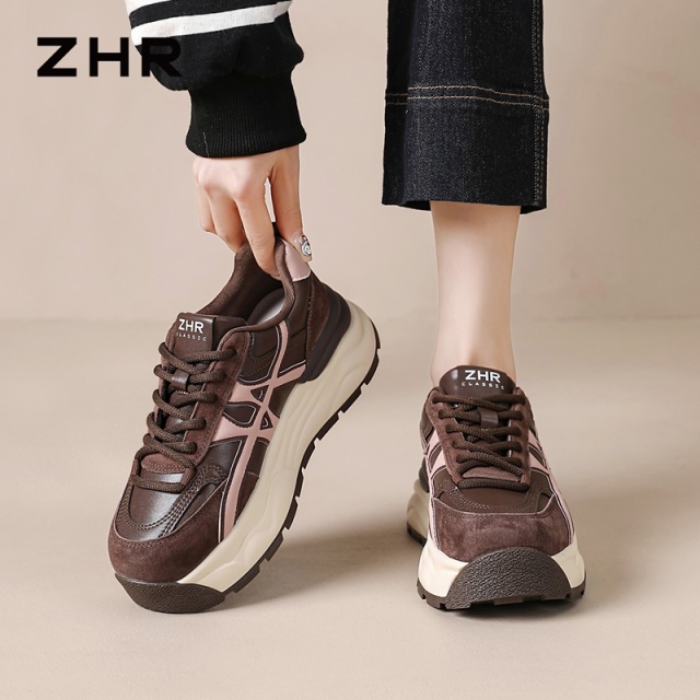 13161551.【ZHR则则】阿甘鞋圆头系带厚底女鞋[超纤+猪巴戈（二层猪皮）]