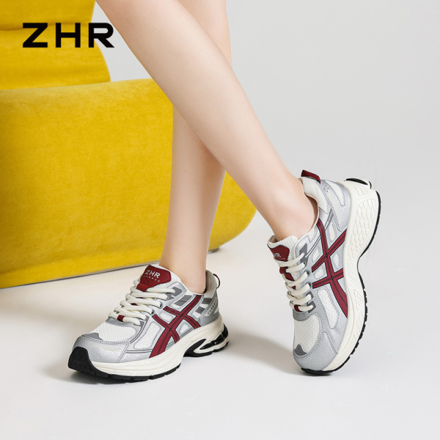 13161553.【ZHR则则】老爹鞋圆头系带厚底女鞋[超纤+网布]