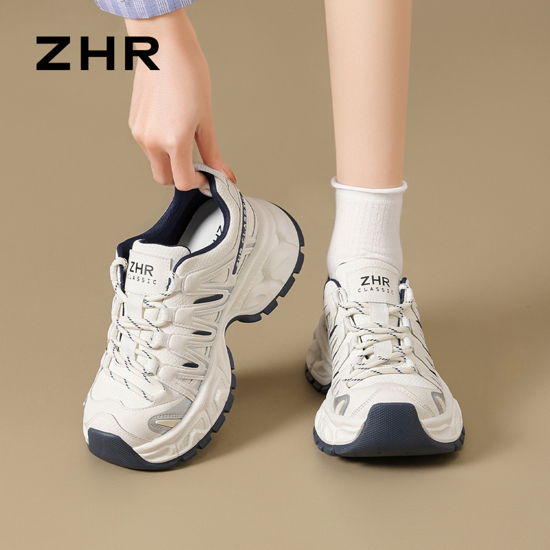 13161546.【ZHR则则】老爹鞋圆头系带厚底女鞋[PU+超纤]
