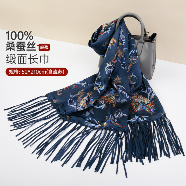 13314865.真丝丝巾女100桑蚕丝纱巾长巾围巾护肩披肩外搭送礼送朋友