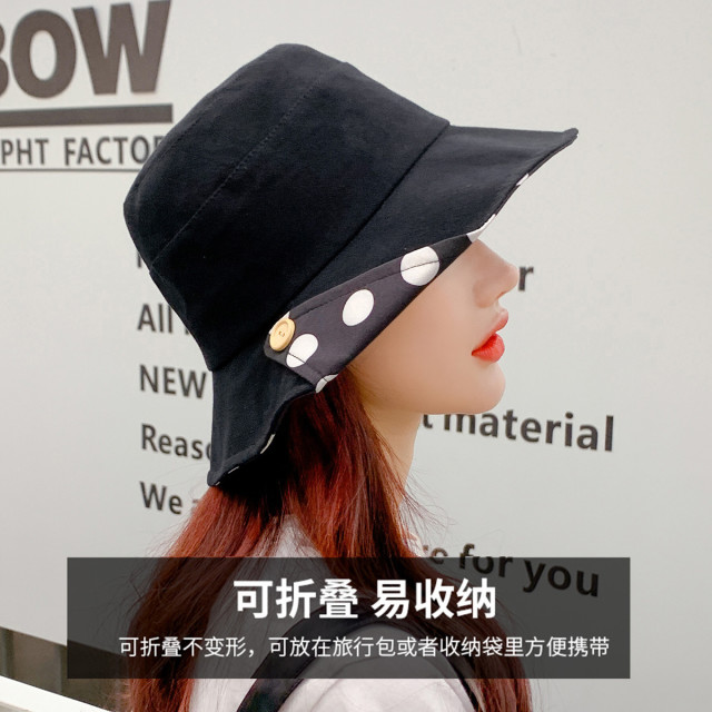 13161891.【UPF50+】遮阳帽渔夫帽女春夏休闲太阳帽波点防晒帽