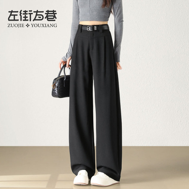 13172721.【左街右巷】V字收腹通勤百搭垂感廓形弯刀休闲裤