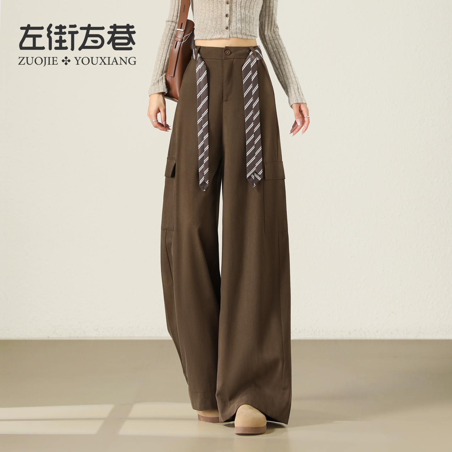 13172961.【左街右巷】潮流多口袋工装休闲裤百搭宽松阔腿裤