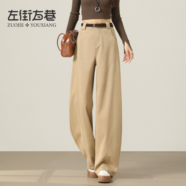 13172958.【左街右巷】厚款天丝棉解构拼接廓形显瘦休闲弯刀香蕉裤