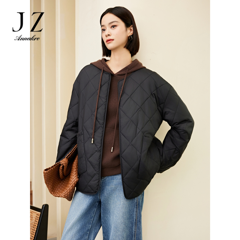 13183230.商场同款JZ玖姿通勤圆领保暖棉衣短外套女春秋季新款JWEQ71301