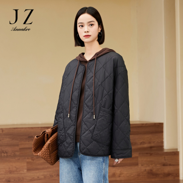 13183230.商场同款JZ玖姿通勤圆领保暖棉衣短外套女春秋季新款JWEQ71301